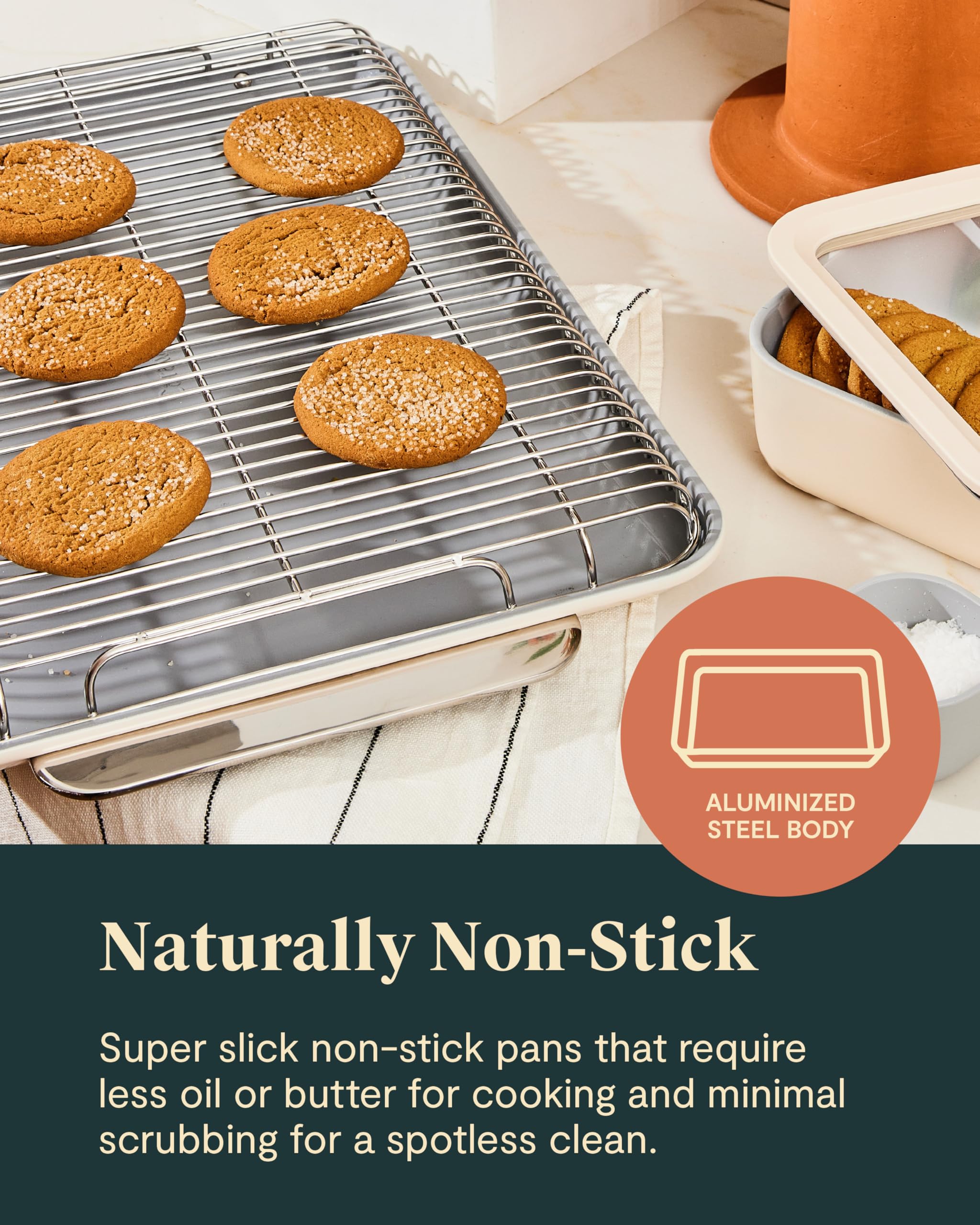 Caraway Stainless Steel Cooling Rack - 18" x 13" - For Cooling Baked Goods, Icing, & More - Designed to Fit Into Our Large Baking Sheet