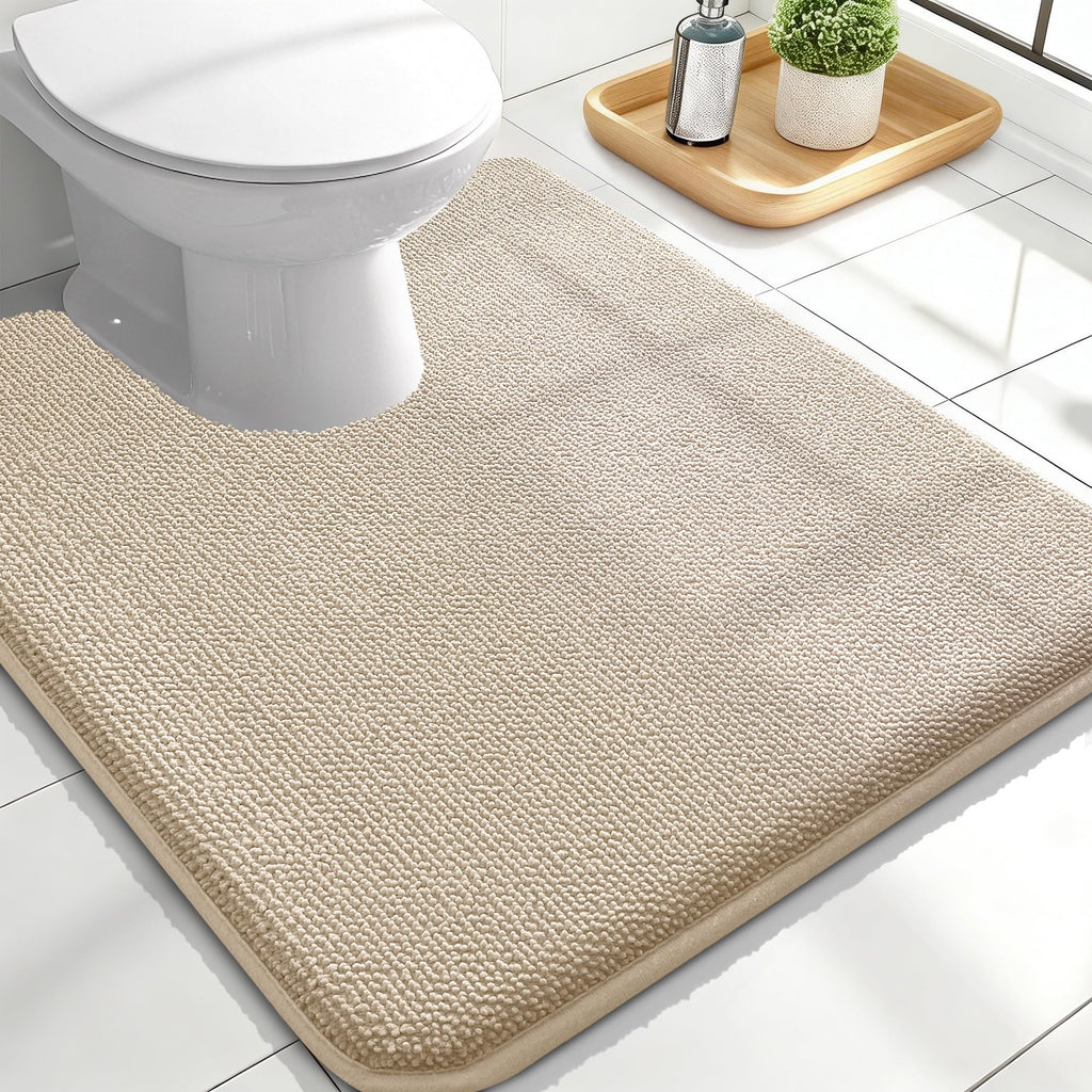OLANLY Thick Memory Foam Bath Mat Rug 30x20, Extra Soft Absorbent Bathroom Rugs, Quick Dry Bath Mats, Non-Slip, Machine Washable Carpet for Bathroom, Tub and Shower, Home Decor Accessories, Grey