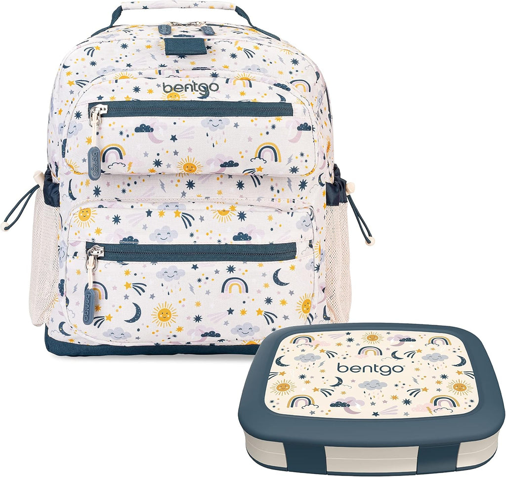 Bentgo® Kids 14” Backpack Set With Kids Prints Lunch Box (Friendly Skies)