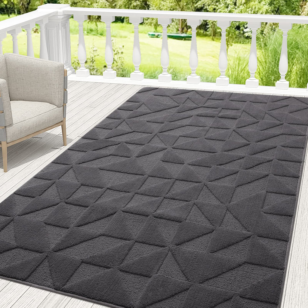 OLANLY Door Mats Indoor, Non-Slip, Absorbent, Dirt Resist, Entrance Washable Mat, Low-Profile Inside Entry Doormat for Entryway (32x20 inches, Grey)