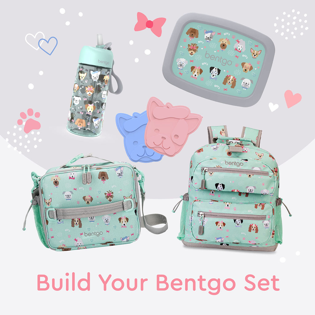 Bentgo Kids Backpack - Lightweight 14” Backpack in Fun Prints for School, Travel, & Daycare, Ideal for Ages 4+, Roomy Interior, Durable & Water-Resistant Fabric, & Loop for Lunch Bag (Trucks)