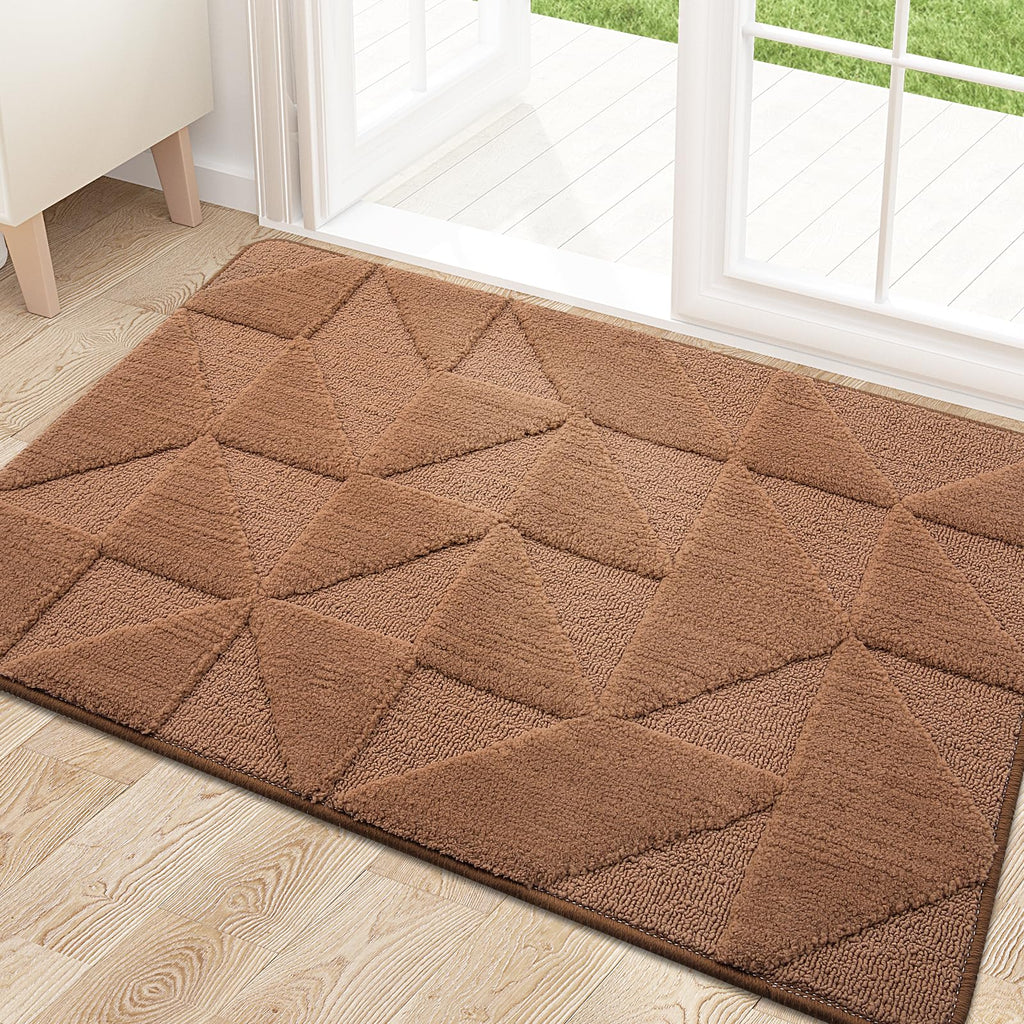 OLANLY Door Mats Indoor, Non-Slip, Absorbent, Dirt Resist, Entrance Washable Mat, Low-Profile Inside Entry Doormat for Entryway (32x20 inches, Grey)