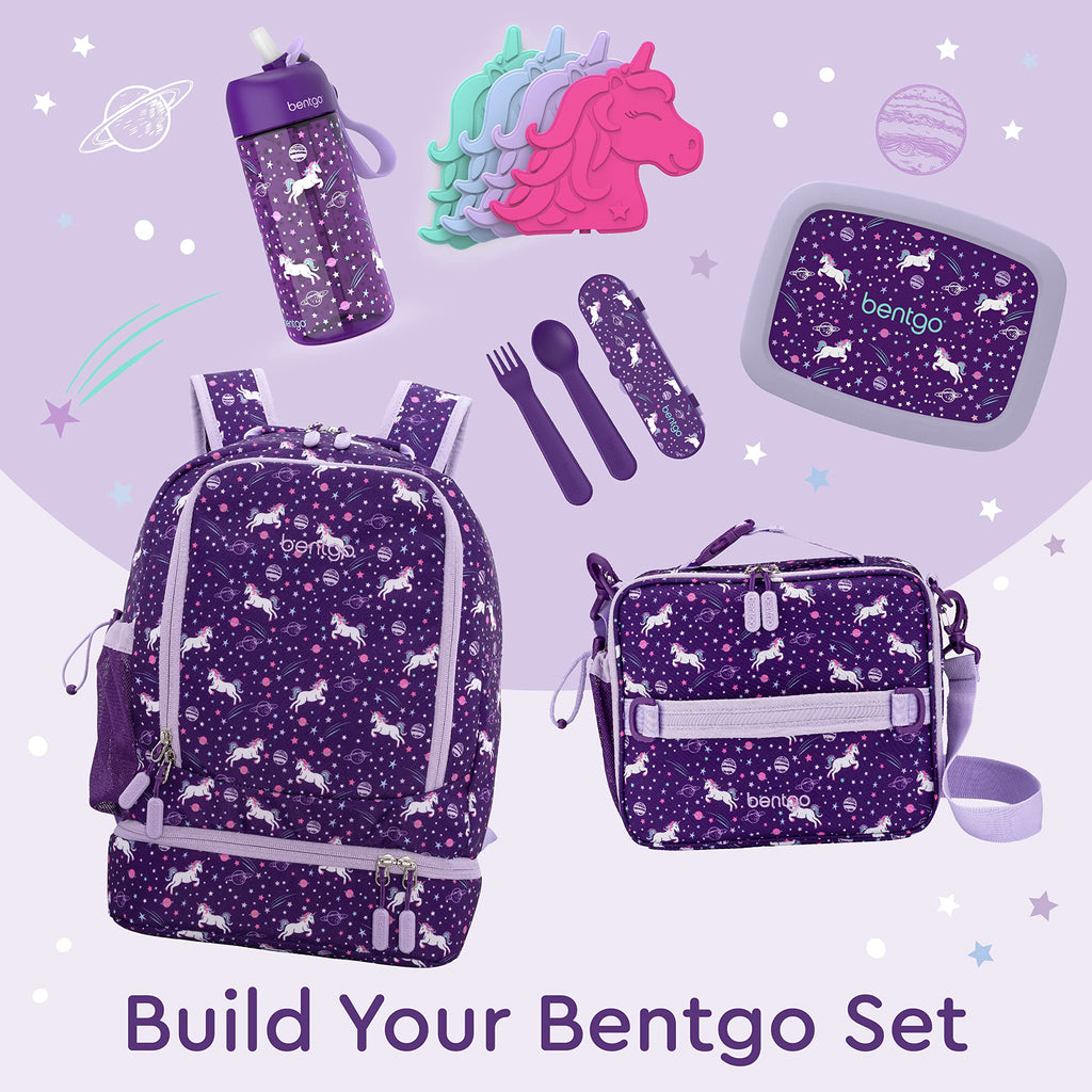 Bentgo Kids 2-in-1 Backpack & Insulated Lunch Bag - Durable 16” Backpack & Lunch Container in Unique Prints for School & Travel - Water Resistant, Padded & Large Compartments (Dinosaur)