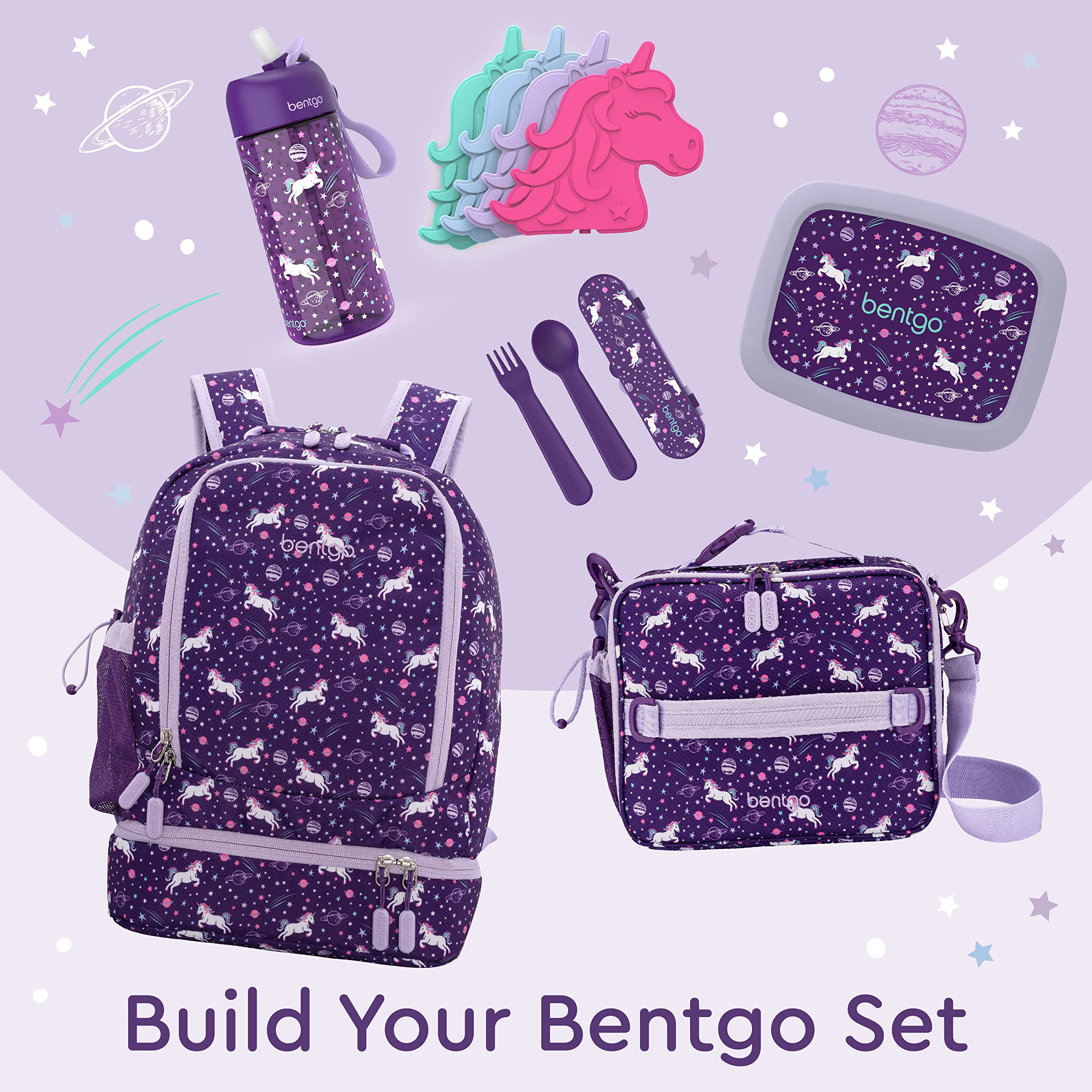 Bentgo Kids 2-in-1 Backpack & Insulated Lunch Bag - Durable 16” Backpack & Lunch Container in Unique Prints for School & Travel - Water Resistant, Padded & Large Compartments (Dinosaur)