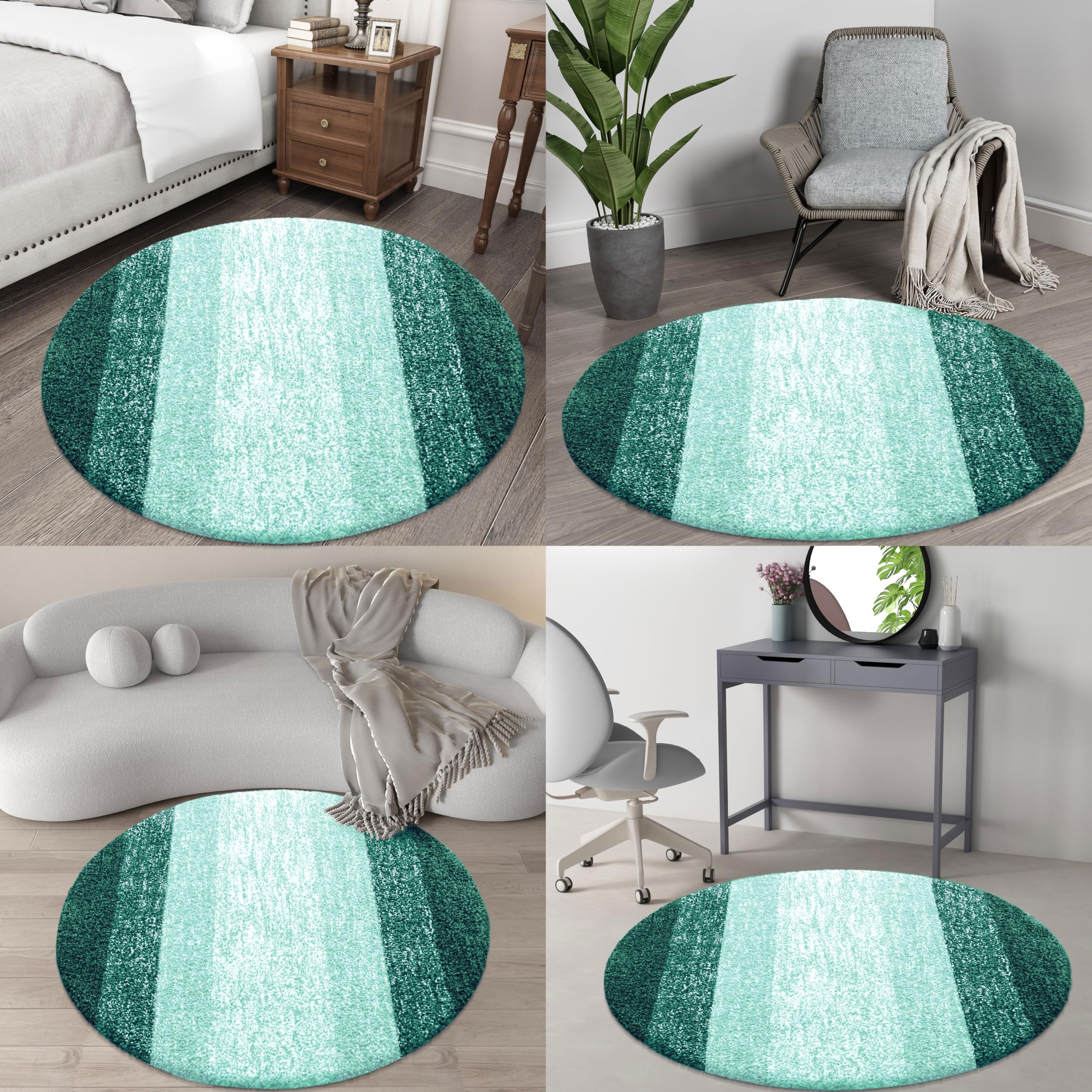 OLANLY 30-inch Round Bathroom Rugs, Extra Soft and Absorbent Microfiber Bath Rugs, Quick Dry Machine Washable Bath Mats for Bathroom Floor, Tub and Shower, Home Decor Accessories, Grey