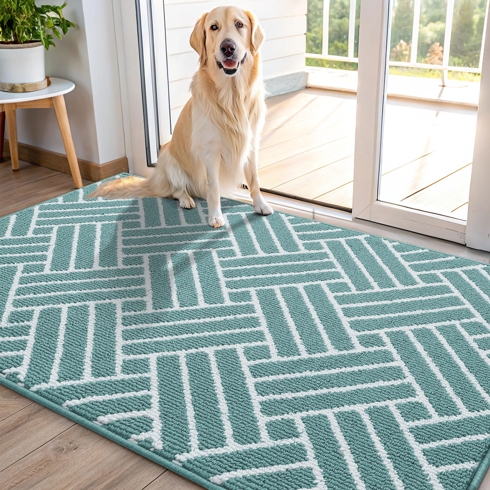OLANLY Indoor Door Mat, 32x20 Inch, Dirt Resistant and Absorbent, Non-Slip Rubber Backing Floor Mats, Easy Clean Low-Profile Doormat for Entryway, Front Door, and Inside Entrance, Grey