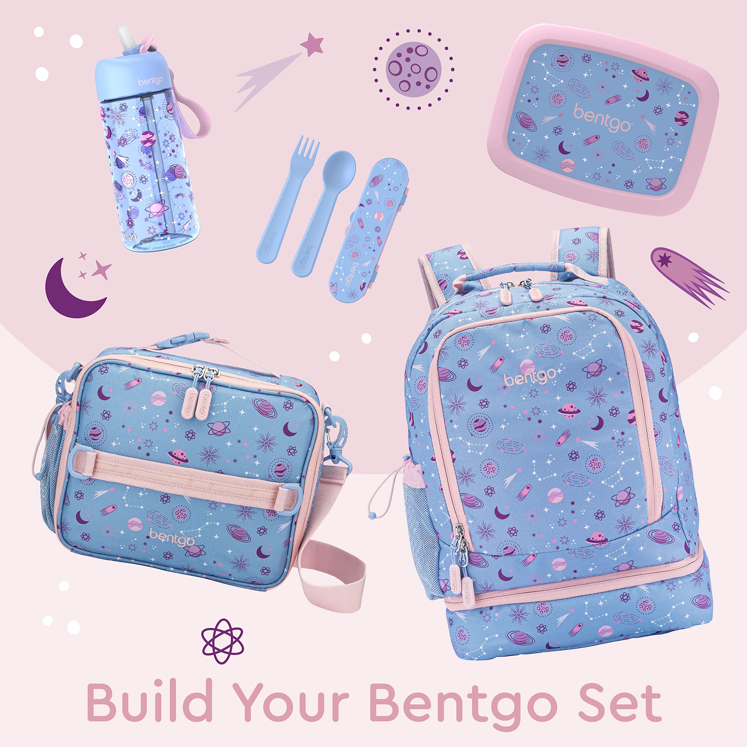 Bentgo Kids 2-in-1 Backpack & Insulated Lunch Bag - Durable 16” Backpack & Lunch Container in Unique Prints for School & Travel - Water Resistant, Padded & Large Compartments (Dinosaur)