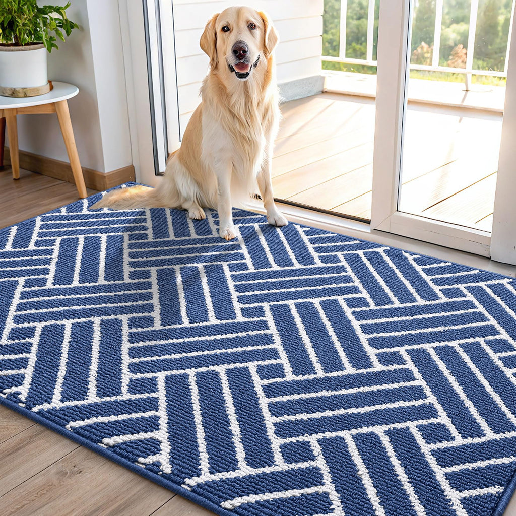 OLANLY Indoor Door Mat, 32x20 Inch, Dirt Resistant and Absorbent, Non-Slip Rubber Backing Floor Mats, Easy Clean Low-Profile Doormat for Entryway, Front Door, and Inside Entrance, Grey