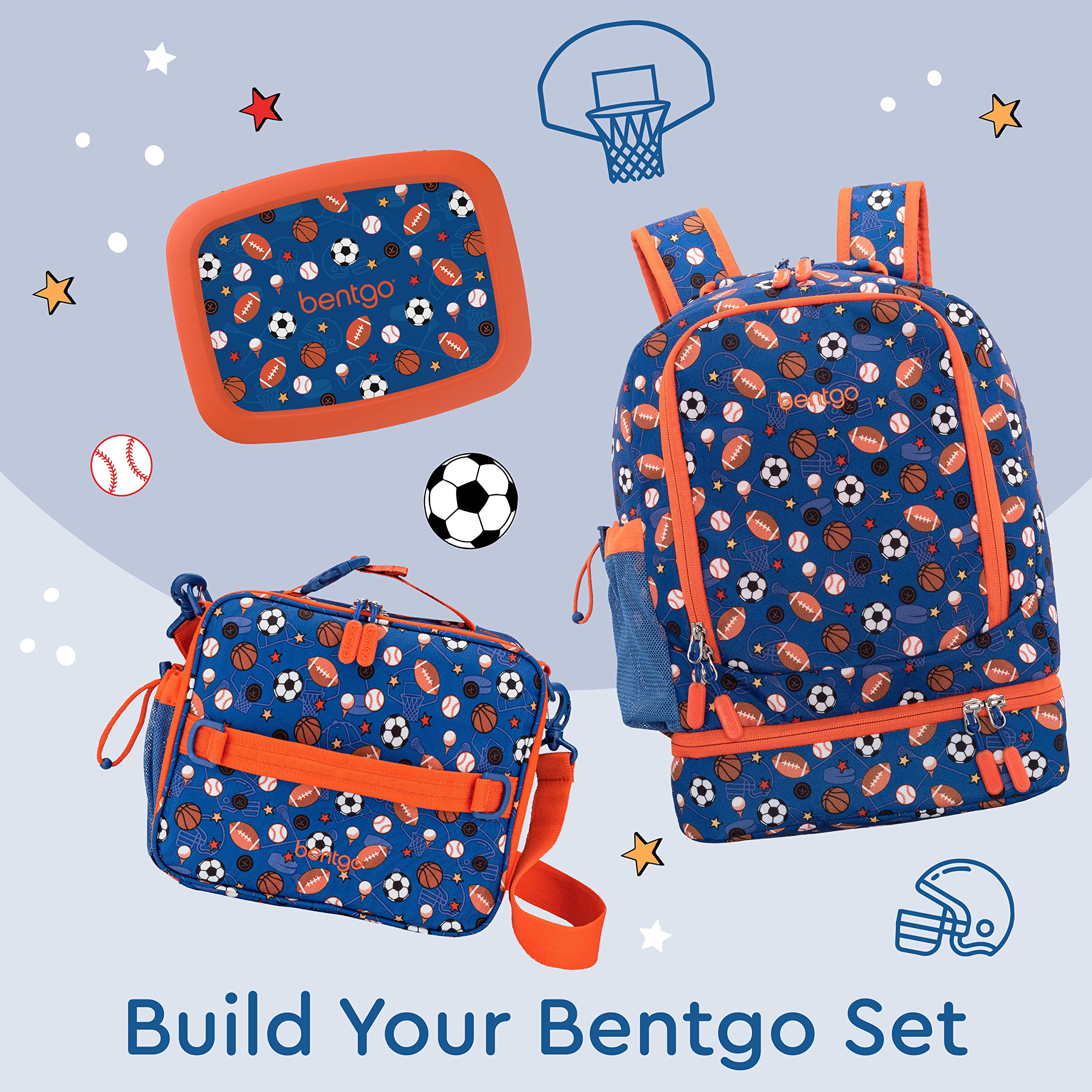 Bentgo Kids 2-in-1 Backpack & Insulated Lunch Bag - Durable 16” Backpack & Lunch Container in Unique Prints for School & Travel - Water Resistant, Padded & Large Compartments (Dinosaur)
