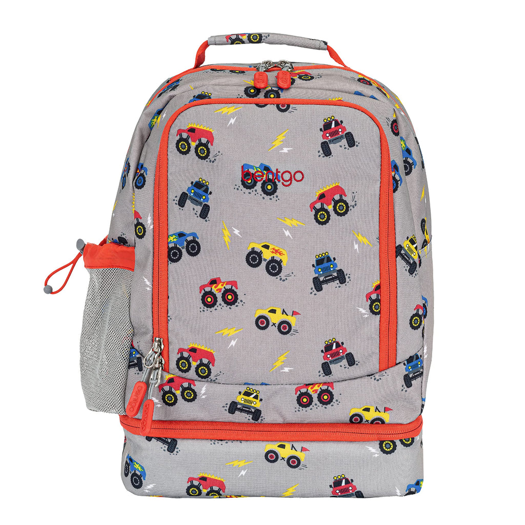 Bentgo Kids 2-in-1 Backpack & Insulated Lunch Bag - Durable 16” Backpack & Lunch Container in Unique Prints for School & Travel - Water Resistant, Padded & Large Compartments (Dinosaur)