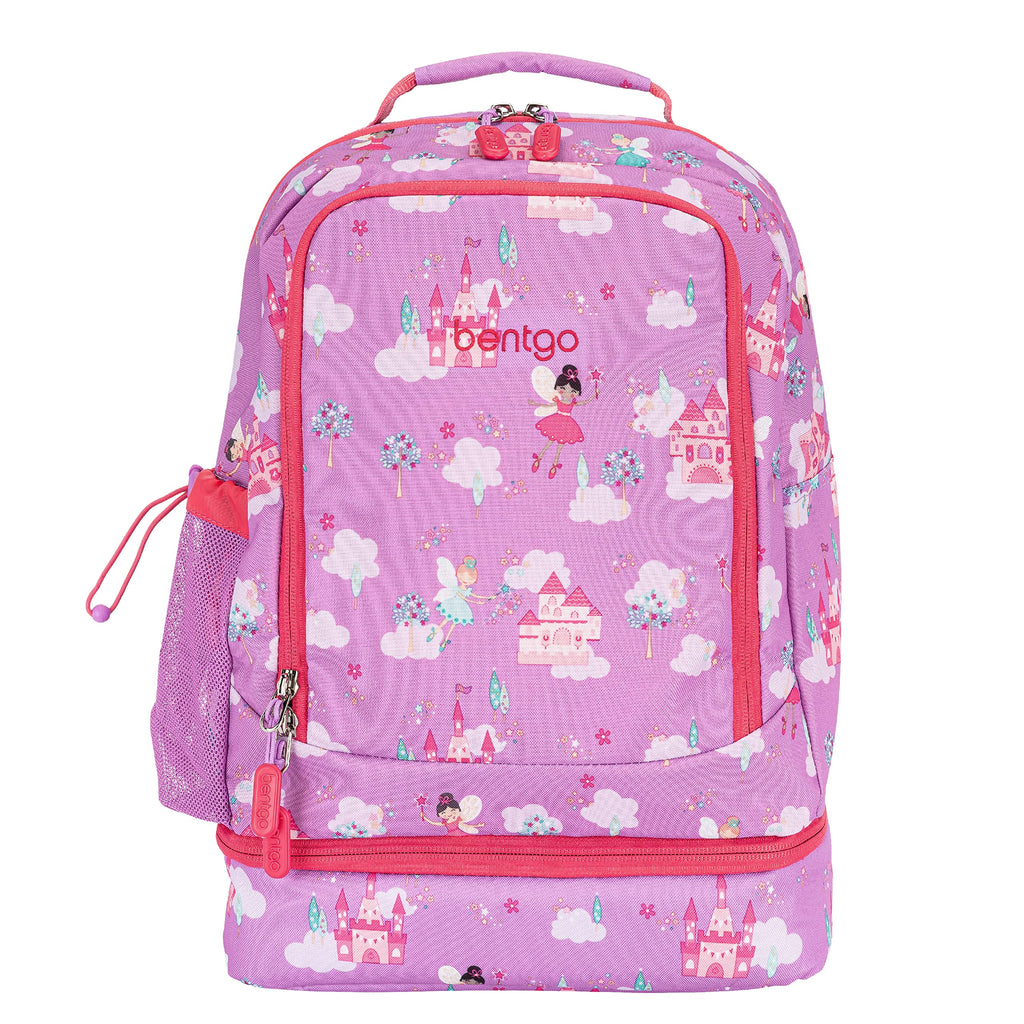 Bentgo Kids 2-in-1 Backpack & Insulated Lunch Bag - Durable 16” Backpack & Lunch Container in Unique Prints for School & Travel - Water Resistant, Padded & Large Compartments (Dinosaur)