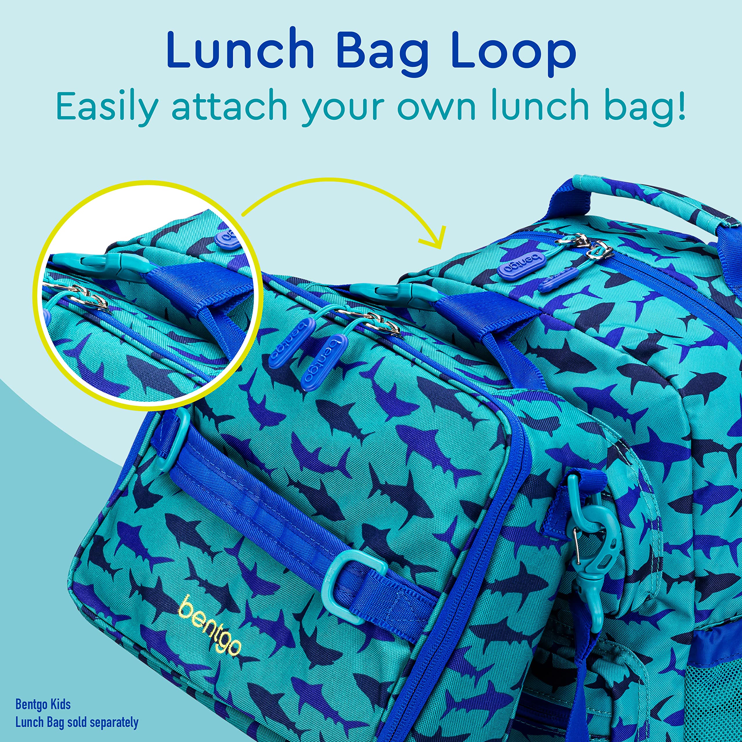 Bentgo Kids Backpack - Lightweight 14” Backpack in Fun Prints for School, Travel, & Daycare, Ideal for Ages 4+, Roomy Interior, Durable & Water-Resistant Fabric, & Loop for Lunch Bag (Trucks)